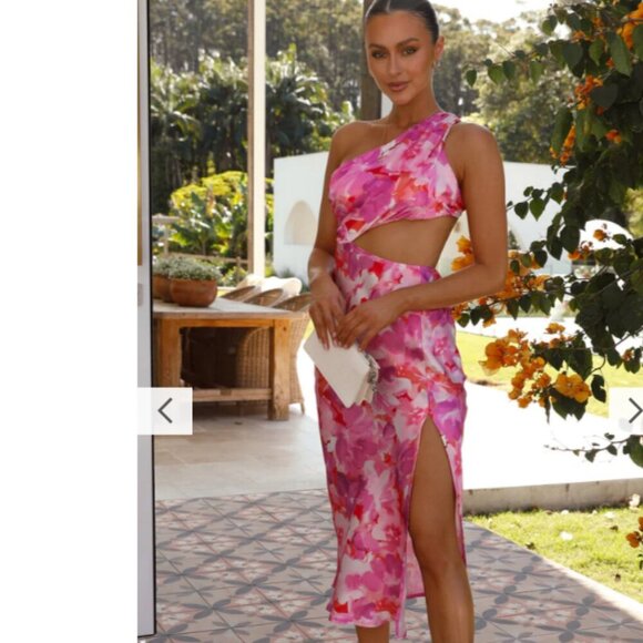 Darlia Midi Dress - Pink Floral - Picture 1 of 4